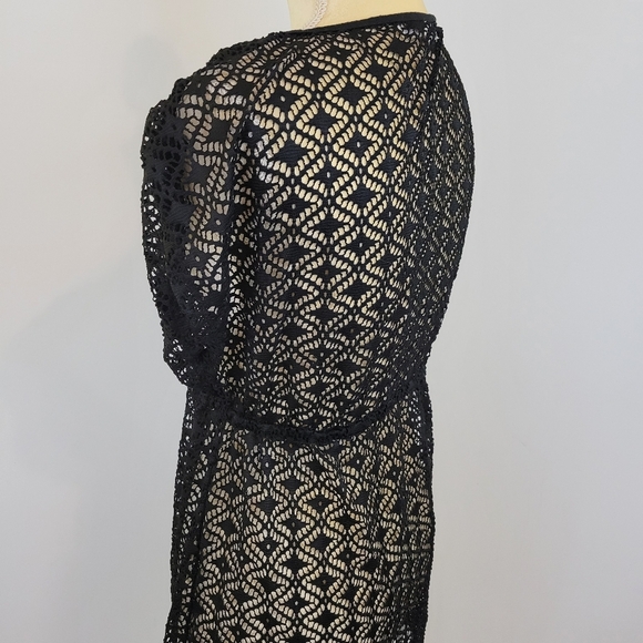 Miken Swim Black Crochet Empire Waist Swimsuit Cover Up - Picture 6 of 10